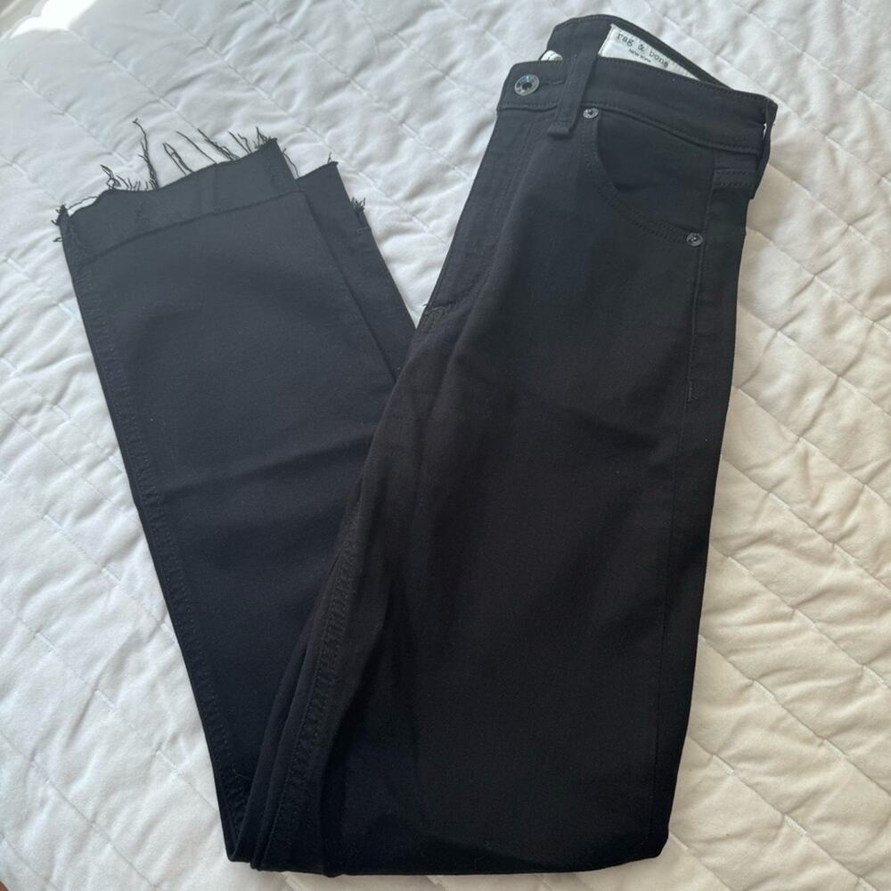 Rag & Bone Black Skinny Jeans High Low Hem